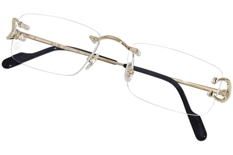 cartier ct03440|Cartier Core Range CT0344O Eyeglasses Rimless Rectangle .